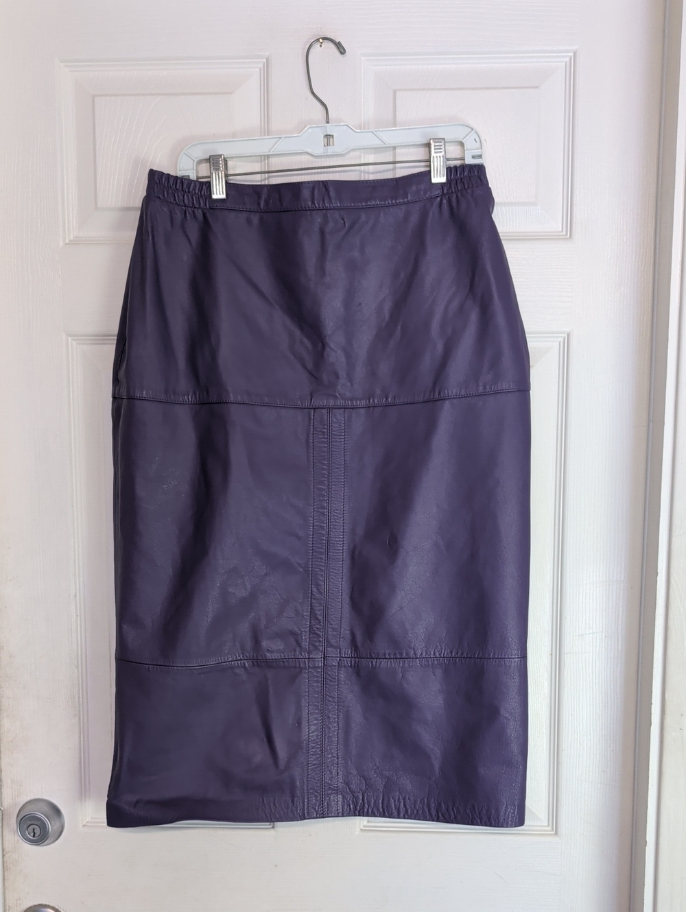 Vintage Deerskin Trading Post Purple Leather Fit Midi Skirt Size 20 Plus Size